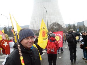 Martin Unfried auf der Anti-Atom-Demo in Tihange am 10.03.2013